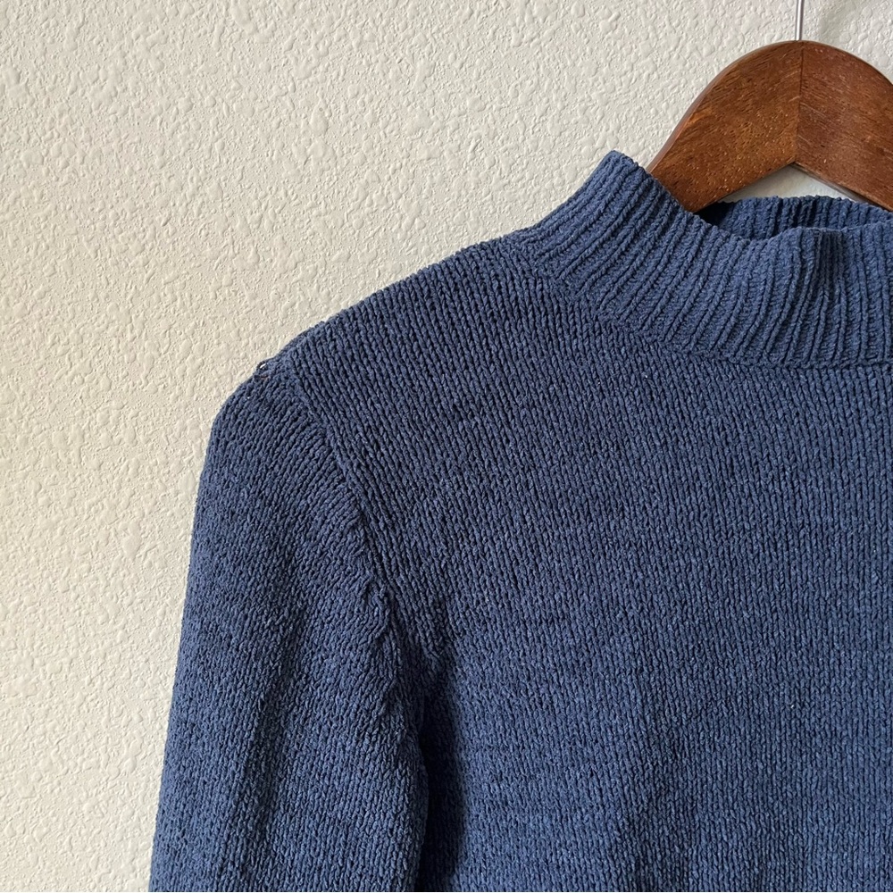 Free People Blue Cowl Neck Cropped Sweater - Picture 2 of 3